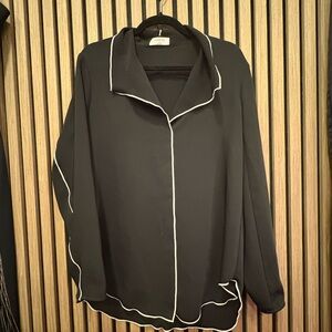 Babaton Black Top with White Piping